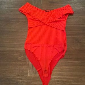 Zara off the shoulder bodysuit top